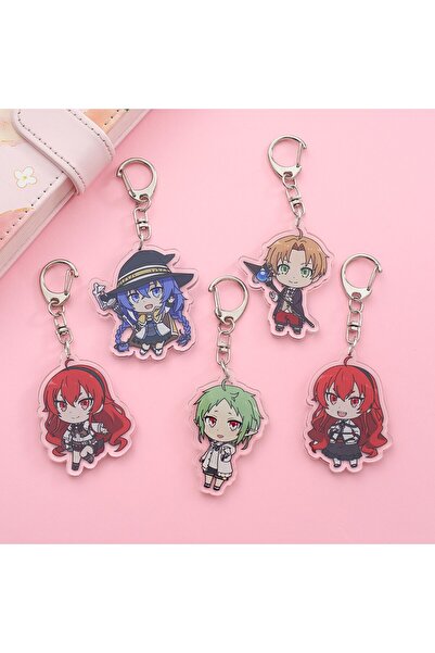 Choice4 5cm 6 1/5Pcs Anime Figures Mushoku Tensei Acrylic Keychain Cute Backp...