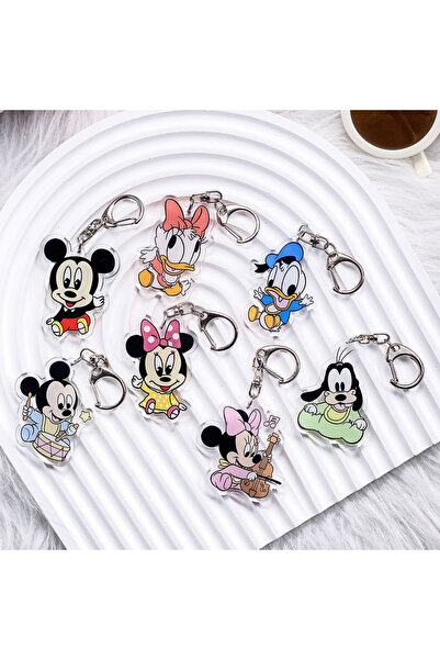 Choice 5 cm 8 1/7PCS Disney Characters Mickey Mouse Acrylic Car Keychain Funn...