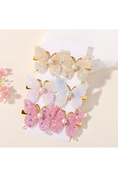 Choice11 FJ4346-6F 6Pcs Colorful Butterfly Hairpins Girl Hair Clips Barrettes...