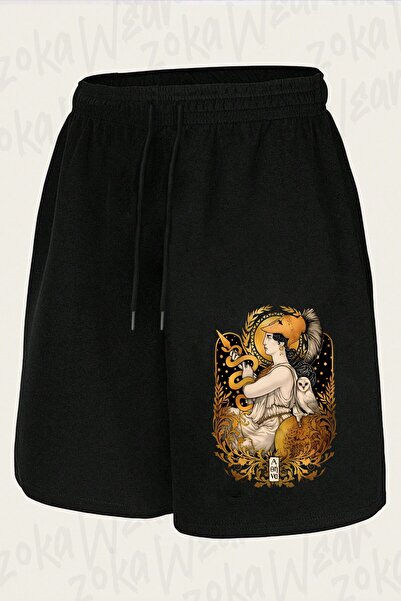 ZOKAWEAR Unisex Pallas Athena Design Printed Shorts