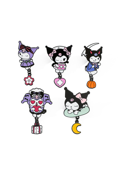 Choice XZ2704 5 Pcs Creative Halloween Sanrio Brooch Cartoon Kuromi Enamel Pi...