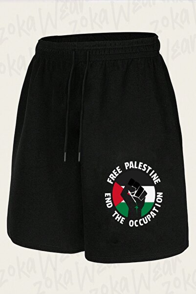 ZOKAWEAR Unisex Free Palestine End the Occupation Design Printed Shorts