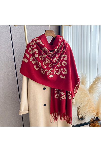 Choice5 Red 2025 Luxury Warm Poncho Cashmere Winter Women Scarves Embroidery ...