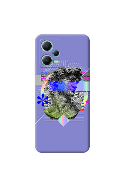 Other Xiaomi Redmi Note 12 Pro 5G Statue pixels Purple Colored Silicone TPU Θήκη