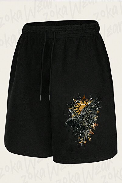 ZOKAWEAR Unisex Crow Special Design Printed Shorts