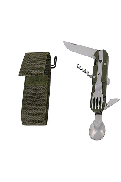 OEM Cutit multifunctional cu husa, Otel inoxidabil, Verde