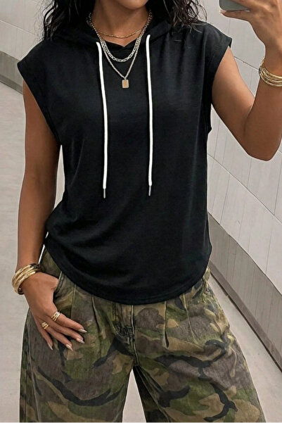 COOL TARZ Women's Hooded Sleeveless Basic T-Shirt – 100% Cotton Single Jersey...