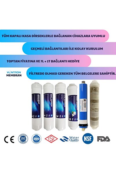 Evora 13 Aşamalı Kapalı Kasa Çubuklu Vontron Membranlı Filtre Seti YENİ ÜRÜN