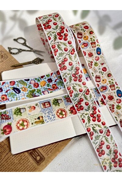 NONA Mutfak Temalı Dekoratif Washi Tape Seti - 4’lü Set - 6x100 cm Boyutunda ...