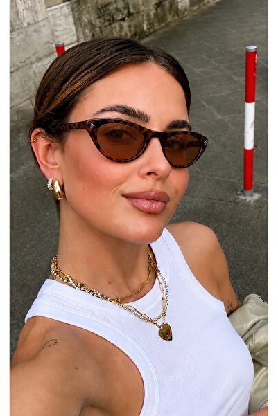 PİYESBOUTİQUE Sole Women's Men's Unisex Cat Eye Sunglasses, Uv Protection, Re...