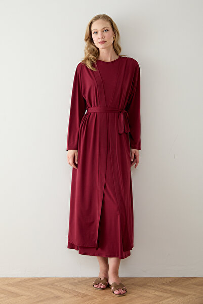 Melike Tatar Elbise Abaya Takım 68-6315