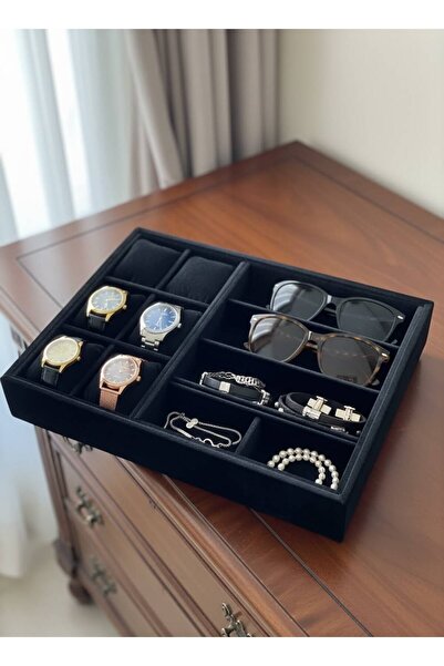 İmpala Kutu Glasses, Watch, Bracelet, Ring, Jewelry Box, Suede Fabric Covered...