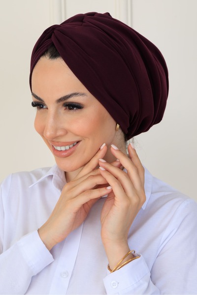 CROATE Premium Sandy Fabric Front Knotted Suede Look Padded Outer Bonnet