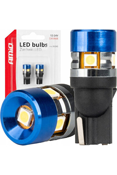 AMIO Λάμπες Αυτοκινήτου T10 / W5W Canbus LED 6000K Ψυχρό Λευκό 12-24V 2 τεμάχια