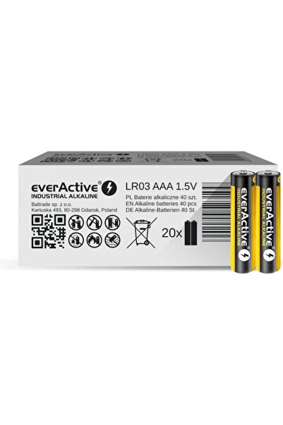 everActive Baterii alcaline industriale AAA 1.5V 40 bucăți Cod: EVLR03S2IK