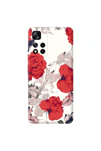 Other Xiaomi Redmi Note 11s 5G Red Flowers Transparent Silicone TPU Θήκη
