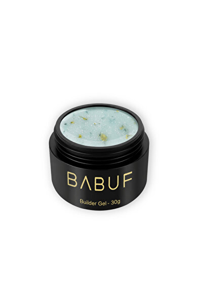 BABUF Gel UV constructie Milky Mint Petals, flori uscate, 30g