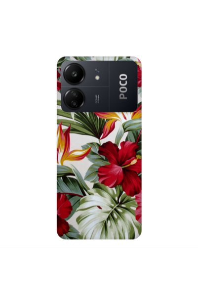 Other Xiaomi Poco C65 laves and flowers Transparent Silicone TPU Θήκη