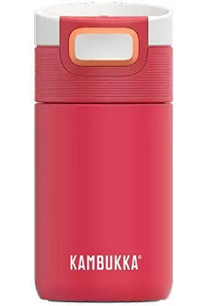 Kambukka Θερμός Γυάλινος Ανοξείδωτος 300ml Θερμική Κούπα Κοραλλί Κρουστό