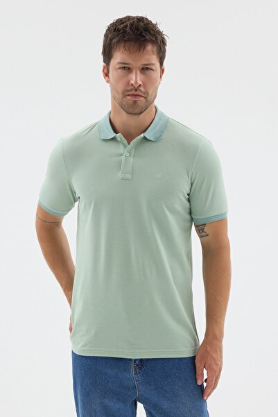 İmza Green Polo Collar Pique Short Sleeve Slim Fit 100% Cotton T-Shirt 101126...