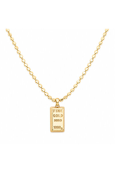 ElectraStore Colier Auriu Cu Pandantiv Gravat Fine Gold