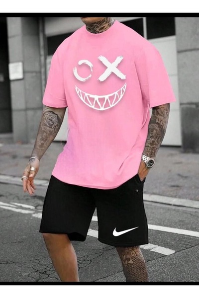 ship master Summer Collection New Arrival T-Shirt & Shorts Set Printed Patter...