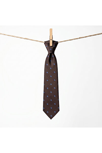 CROATE Luxury Collection Microfiber Men's Tie |   Minimal Pattern Coffee