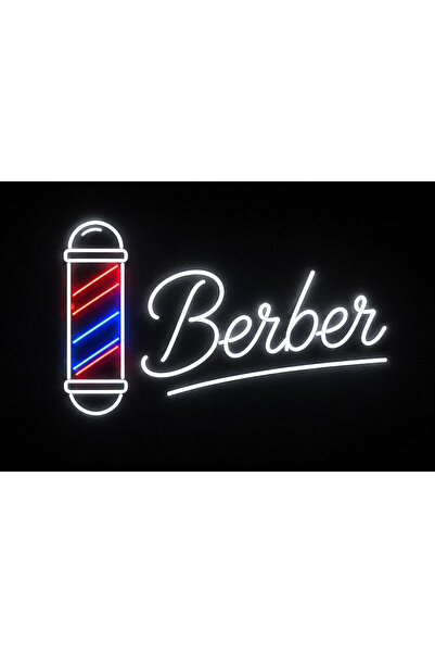 Prime Neon Berber Tabela Neon Tabela 60x40 cm Adaptör Dahil
