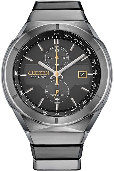 Citizen Eco-Drive Luxury Sport Watch for Men, Super Titanium, Black Dial, Sil...