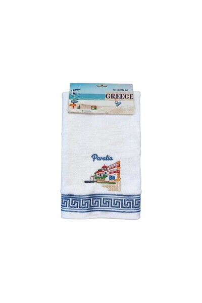 Tradesor Πετσέτα ποτηρόπανο Souvenir με κέντημα - Σετ 12pcs - Paralia - 416334