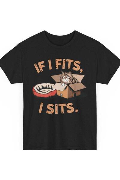 LİNA06 Men's Funny Lover T-Shirt - "If Fits I Sits" Vintage Graphic Tee with ...