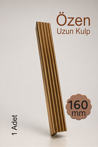 Badem10 Özen 160 mm 16 cm Çizgili Bronz Metal Mobilya Kulpu Uzun Çekmece Dola...