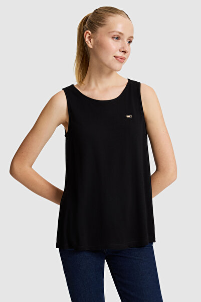 U.S. Polo Assn. Kadın Siyah Bisiklet Yaka Basic Tişört 50323548-VR046
