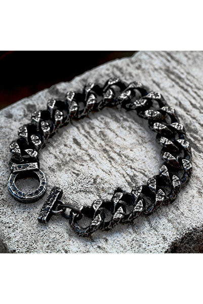 Viking Cuban Chain Eskitmeli Tasarım 316L Paslanmaz&Kararmaz Saf Çelik Bileklik