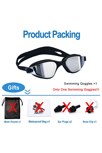 choice2 نظارات السباحة للبالغين من Only -Black Silver للجنسين - نظارات سباحة ...