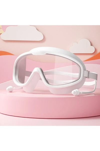 Choice1 White Children Swimming Goggles Silicone Swim Glasses Big Frame with ...