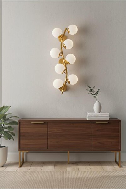 Elizim Home Lighting Ivy White Glass and Gold Body Modern Wall Sconce