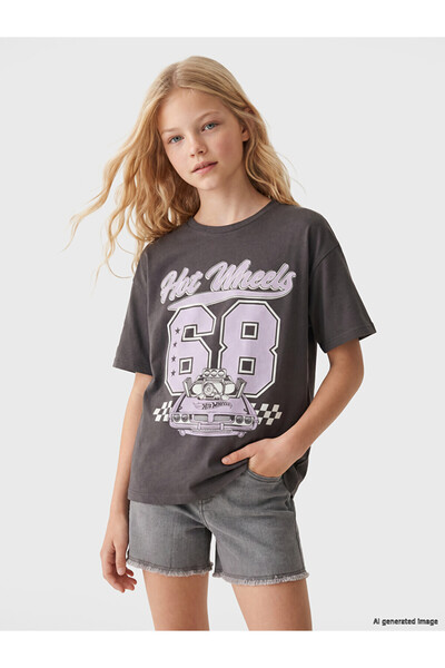 LC Waikiki Esvab • Modern & Distinctive Car Printed T-Shirt for Girls