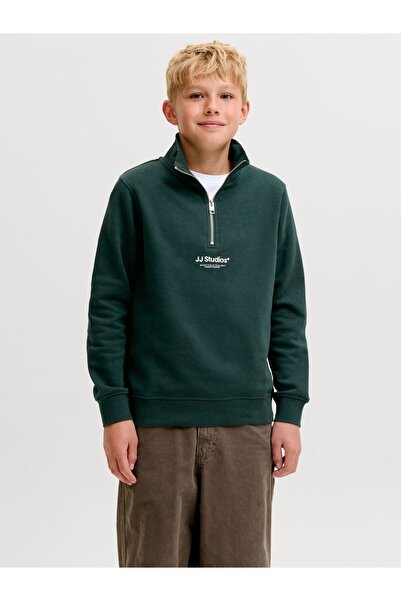 Jack & Jones Junior Sweatshirt mit halbem Reißverschluss Gedruckt Sweatshirt ...