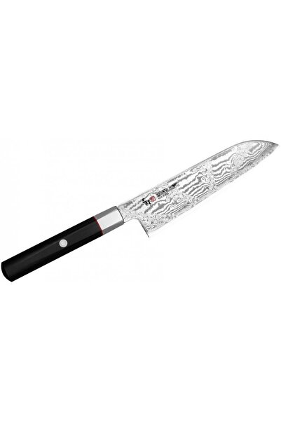 MCUSTA Cutit Santoku Zanmai, lama 18cm, otel VG-10, maner lemn, 32.5cm x 4.5c...