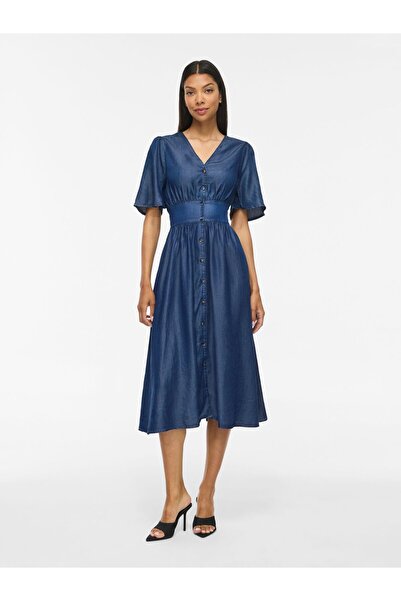 VILA Maxikleid VIMAI Kurzärmeliges