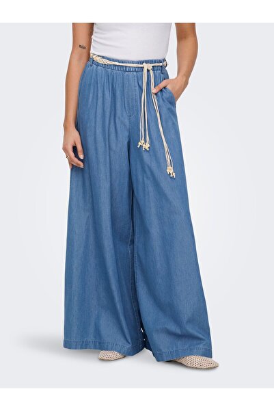 ONLY Jeans mit weitem Bein ONLBEA Hohe Taille Weiter Beinschnitt Jeans