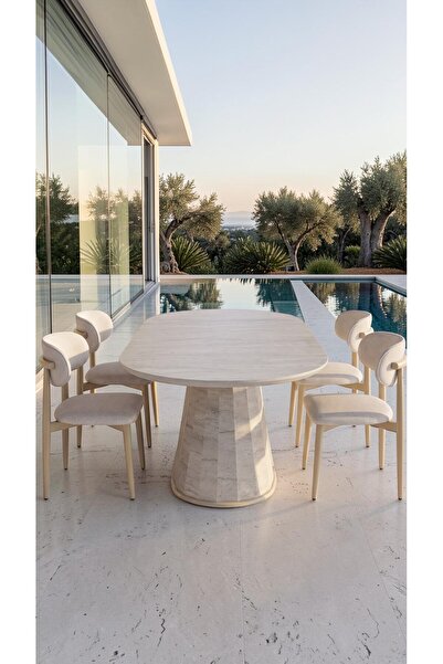 metallion Ayde Serisi 6 Kişilik Yemek Masası Takımı 90x160 cm – 1. Sınıf MDF ...