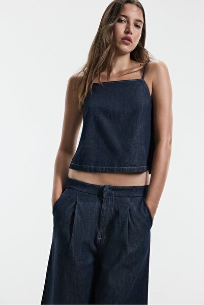 LEFTIES Hafif denim askılı top