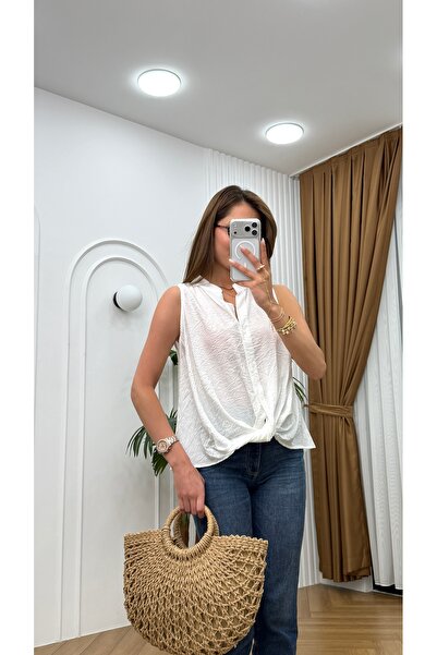 R-Style Tencel Tie-Dye Detailed Blouse