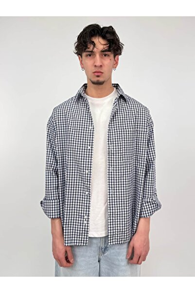 zaee 404 Printed Checkered Oversize Shirt