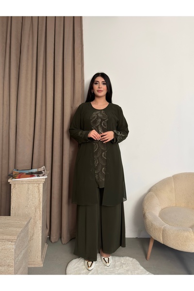 Missrosemoon Yeni Sezon Tesettür 3’lü Takım – Taş detaylı, Tunik ve Pantolon ...