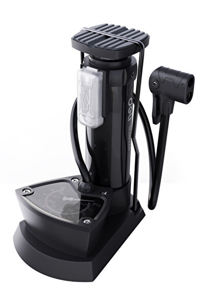 Deli τρόμπα ποδιού DL880003 με μανόμετρο, 140PSI, μαύρη