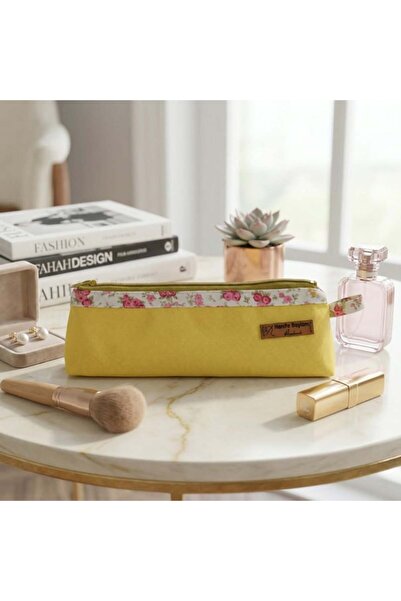 Hanife Baylam Handmade Yellow Zippered Organizer Pen Holder