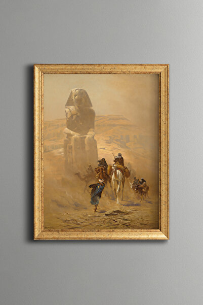 epiqart تمثال أبو الهول - لوحة منقوشة بتصميم عتيق - نموذج رفيع